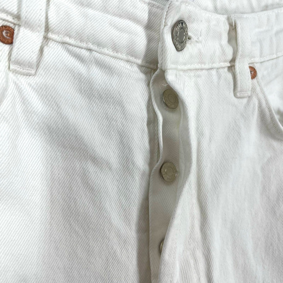 Zara Button Fly Jeans Straight Leg Jeans White Women's Size 10 - Picture 3 of 5
